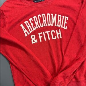 Abercrombie & Fitch Bold Red Crewneck Sweater Size S